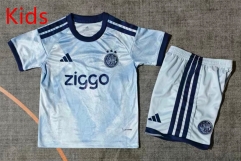 26-27 Ajax 2nd Away Light Blue Kid/Youth Soccer Uniform-9484