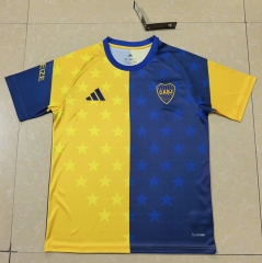 (S-4XL) 26-27 Boca Juniors Yellow&Blue Tailand Training Soccer Jersey AAA-0485