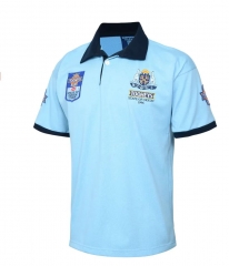 (S-5XL) Retro Blues Light Blue Thailand Rugby Jersey