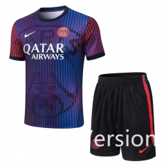 (S-3XL) Pre-Match Player Version 26-27 PSG Purple&Blue Thailand Training Soccer Uniform-9926