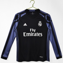 Retro Version 16-17 Real Madrid 2nd Away Purple LS Thailand Soccer Jersey AAA-C1046