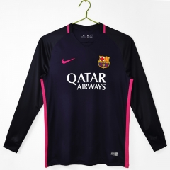 Retro Version 16-17 Barcelona Away Purple Thailand LS Soccer Jersey AAA-C1046