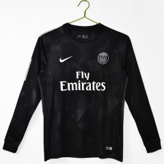 Retro Version 17-18 PSG 2nd Away Black LS Thailand Soccer Jersey AAA-C1046