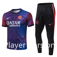 (S-3XL) Pre-Match Player Version 26-27 PSG Purple&Blue (Long Pant) Thailand Training Soccer Uniform-9926