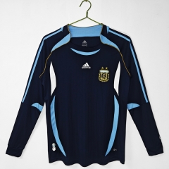 Retro Version 2006 Argentina Royal Blue LS Thailand Soccer Jersey AAA-C1046