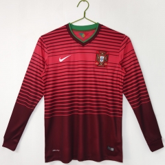 Retro Version 2014 Portugal Home Red LS Thailand Soccer Jersey AAA-C1046