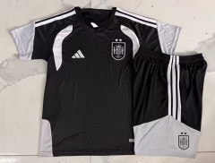 26-27 (2 Star) Spain Black Thailand Soccer Tracksuit-815