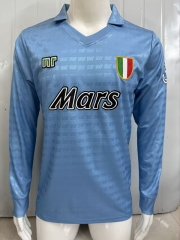 Retro Version 90-91 Napoli Blue LS Thailand Soccer Jersey AAA-3932