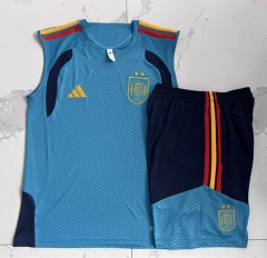 26-27 (2 Star) Spain Lake Blue Thailand Soccer Tracksuit-815
