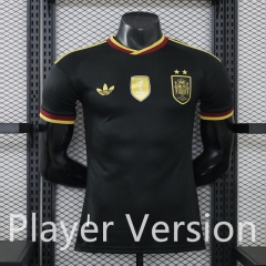(S-3XL) 26-27 Player Version Spain Black Thailand Soccer Jersey AA-888