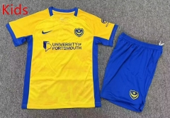 26-27 Portsmouth Away Yellow Kids/Youth Soccer Uniform-7809