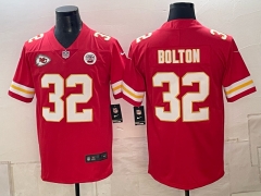 (Logo1) Kansas City Chiefs Red #32 NFL Jersey-0840